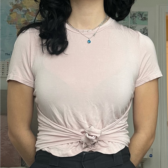 Baby Pink Wilfred Tie T-shirt - Picture 1 of 5